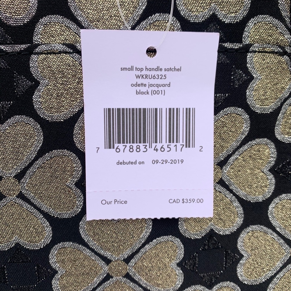 NWT KATE SPADE ODETTE JACQUARD SMALL TOP SATCHEL - Picture 5 of 7